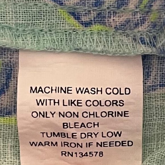 Vineyard Vines XS Green Palm Print On Off Shoulder Cotton Linen Shift Dress - Picture 6 of 6